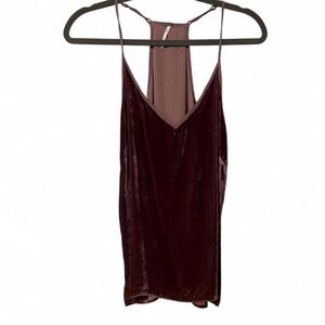 Elegant Velvet Burgundy Tank Top